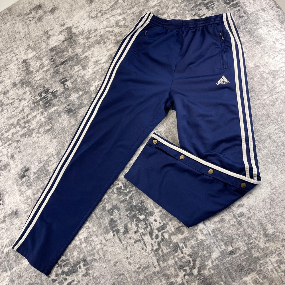 Adidas Men's Small Blue Adibreak Breakaway Snap Track Pants 3-Stripe